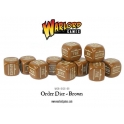 Bolt Action Orders Dice - Brown (12)