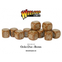Bolt Action Orders Dice - Brown (12)