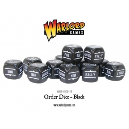 Bolt Action Orders Dice - Black (12)