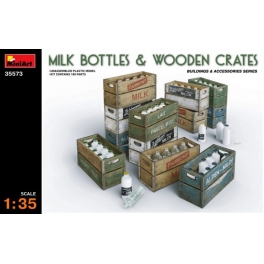 Milk Bottles & Wooden Crates 