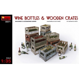 Wine Bottles & Wooden Crates 