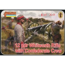 Strelets 183 Canon Whitworth 12 pdr avec servants confédérés
