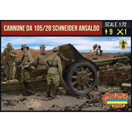 Strelets A016 Canon de 105mm/28 Schneider Ansaldo avec servants italiens 2nde GM