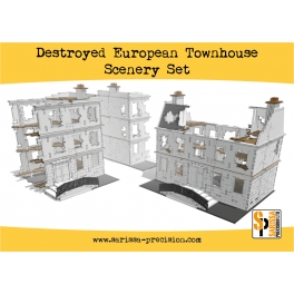Destroyed European Townhouse Scenery Set