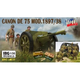 IBG 35056SPE Canon de 75mm français Série limitée 1940 avec 4 figurines + caisses munitions