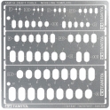 Tamiya 74154 modeling template (rounded rectangles 1-6 mm)