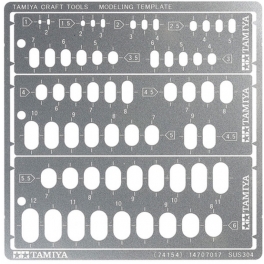 Tamiya 74154 modeling template (rounded rectangles 1-6 mm)