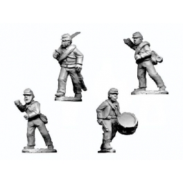 Crusader Miniatures ACW024 ACW Infantry Command in Shirt and Kepi Advancing