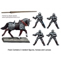 Crusader Miniatures MEW102 Mounted Men-at-Arms with Lances upright