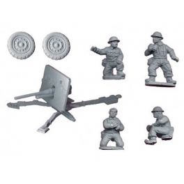 Crusader Miniatures WWB011 British 2pdr AT gun and crew (1AT Gun, 4 crew)