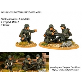 Crusader Miniatures WWG010 German HMG (1 Tripod MG34, 3 crew)