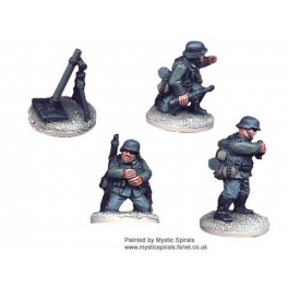 Crusader Miniatures WWG011 German 80mm Mortar (1 Mortar, 3 crew)