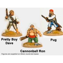 Crusader Miniatures CCP002 Wild Rovers - Pretty Boy Dave, Cannonball Ron, Pug