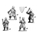 Crusader Miniatures MCF001 Dismounted knights with axes & maces