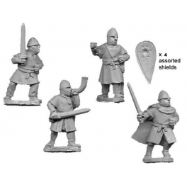 Crusader Miniatures DAN009 Unarmoured Norman Infantry Command